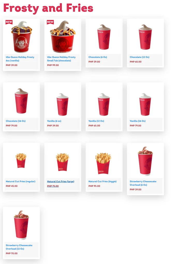 WENDY’S FROSTY & FRIES PRICES-philippinesmenu.