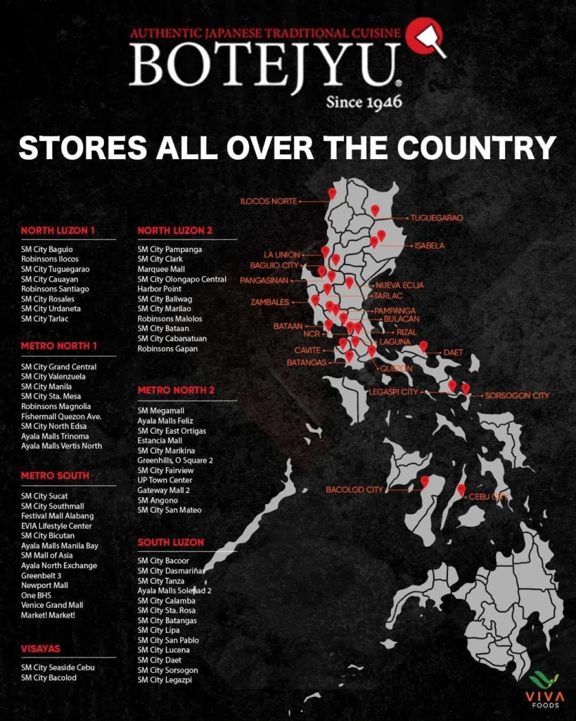 BOTEJYU MENU Philippines Location