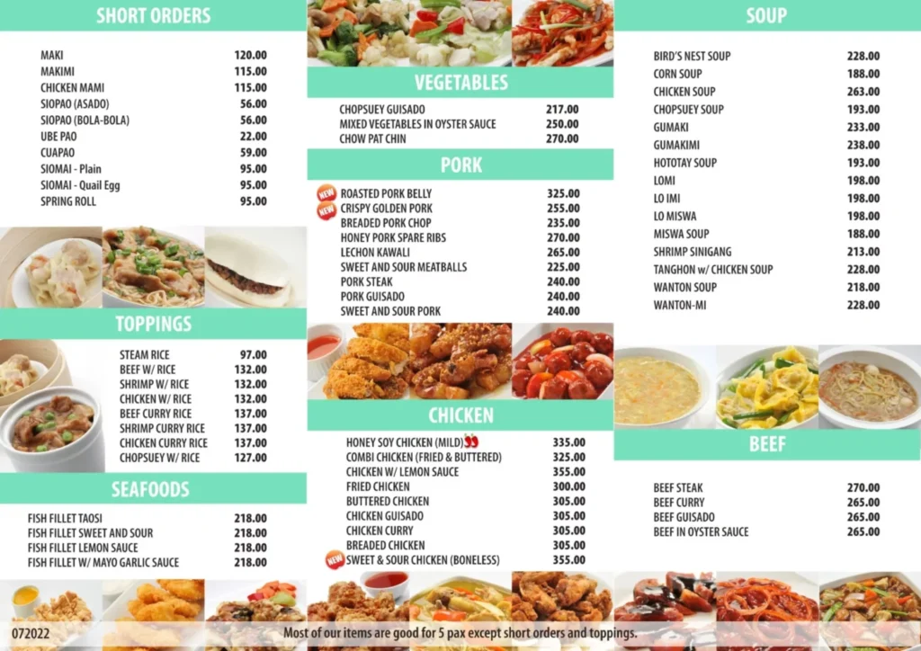 MANILA FOODSHOPPE APPETIZERS MENU WITH PRICES MANILA FOODSHOPPE VEGETABLE MENU PRICES