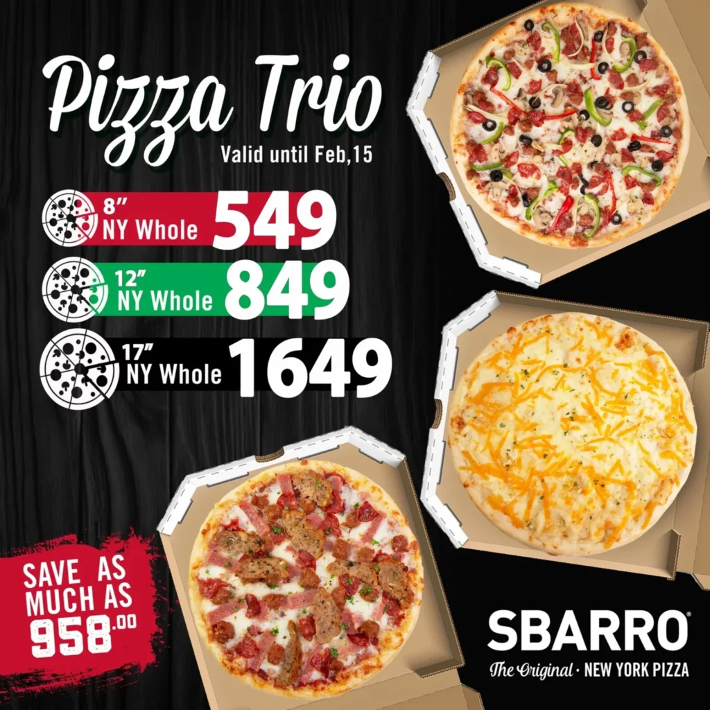 SBARRO PAN PIZZA PRICES
