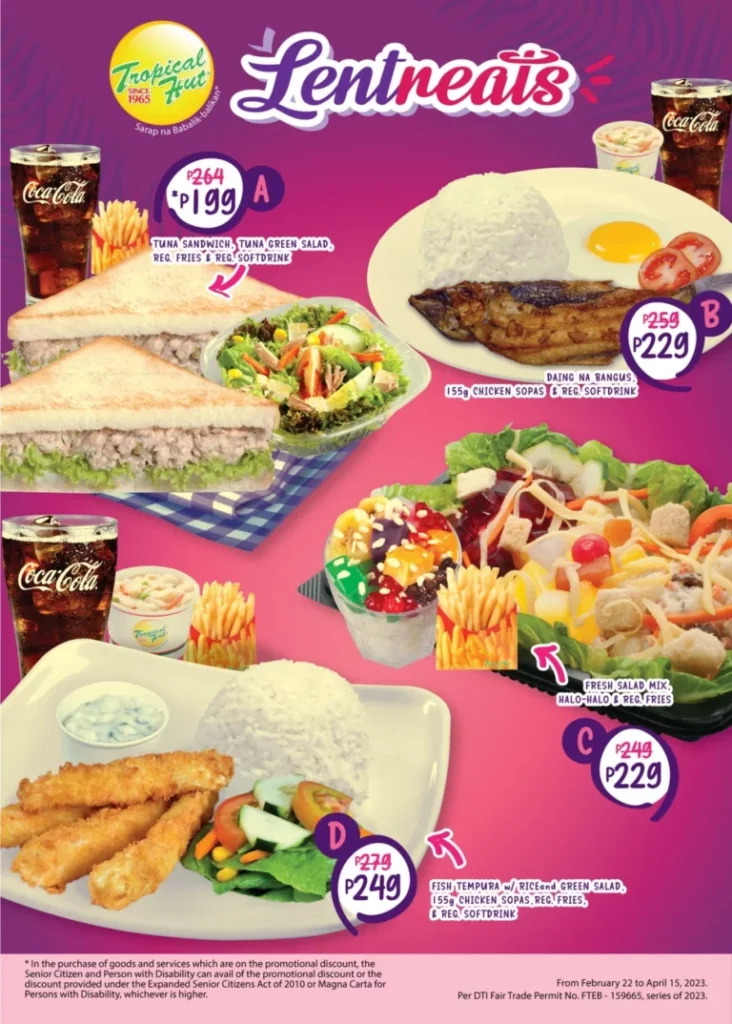 TROPICAL HUT RICE MEALS PRICES
