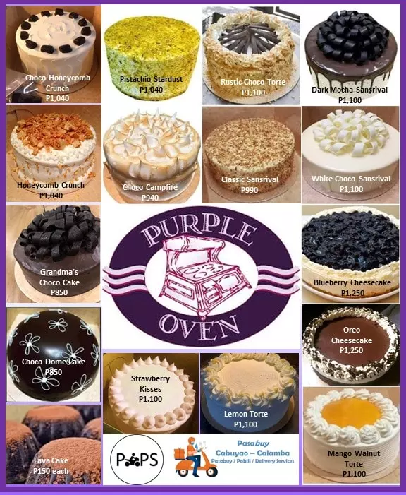 PURPLE OVEN CAKES MENU WITH PRICES PURPLE OVEN CHOCOLATE CAKES PRICES