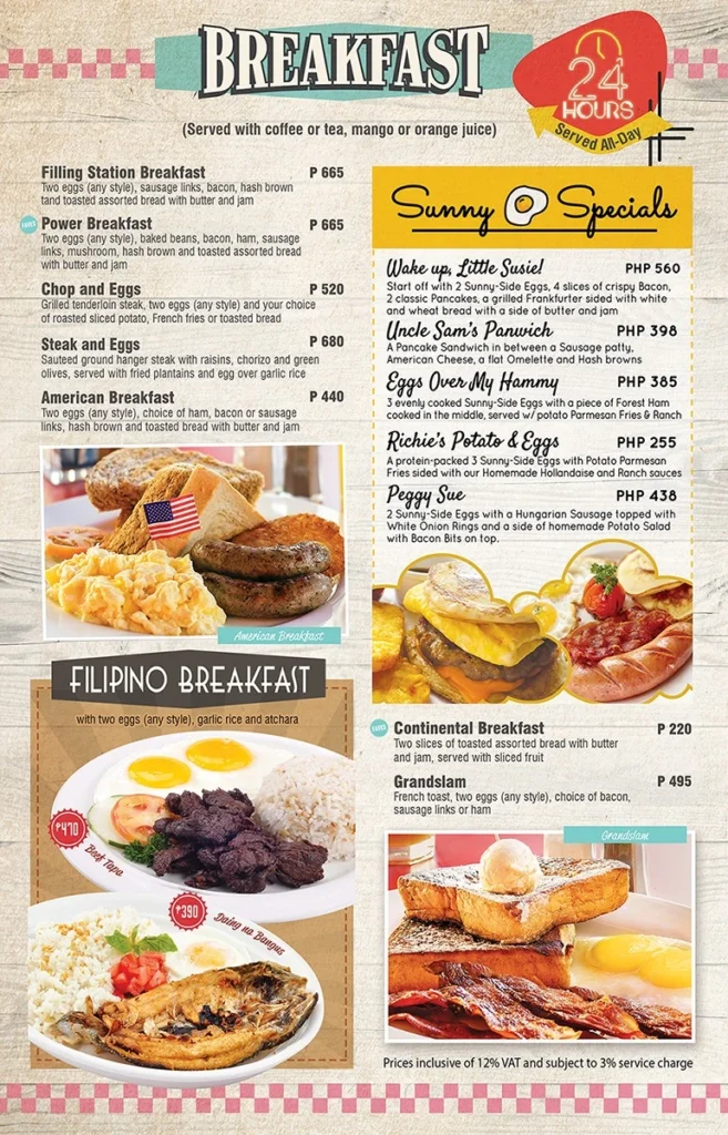 FILLING STATION BREAKFAST PRICES FILLING STATION FILIPINO BREAKFAST PRICES