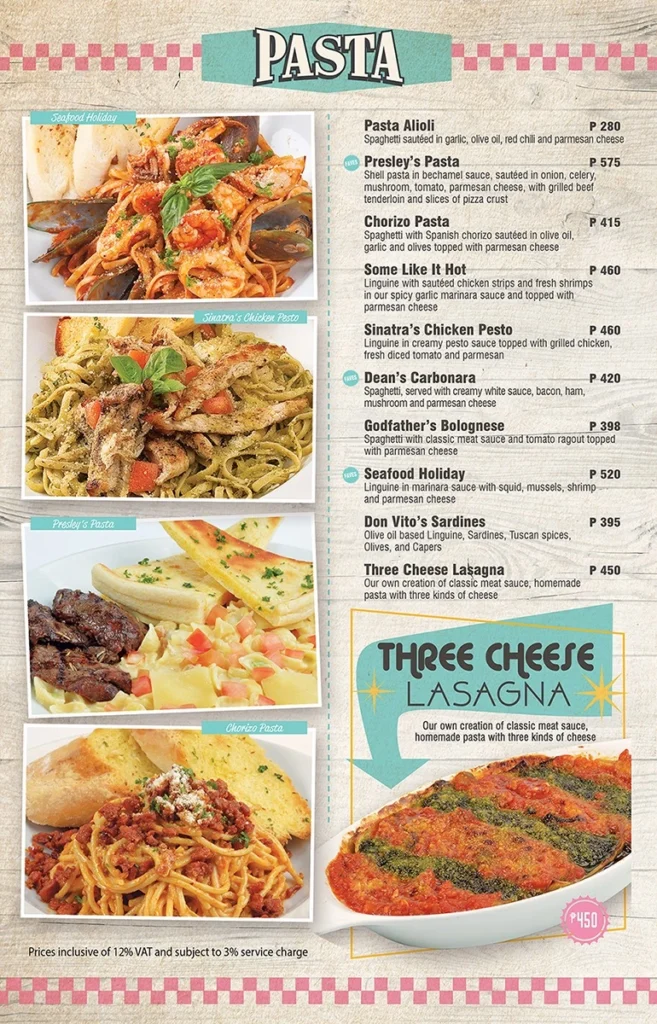FILLING STATION PASTA PRICES