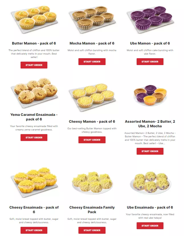 RED RIBBON BAKESHOP NEW PRODUCTS PRICES