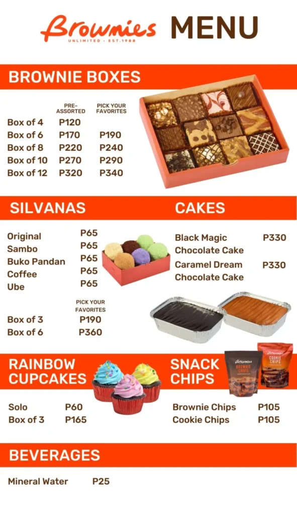 BROWNIES UNLIMITED PRE-ASSORTED MENU WITH AND BROWNIES UNLIMITED BUNDLES PRICES