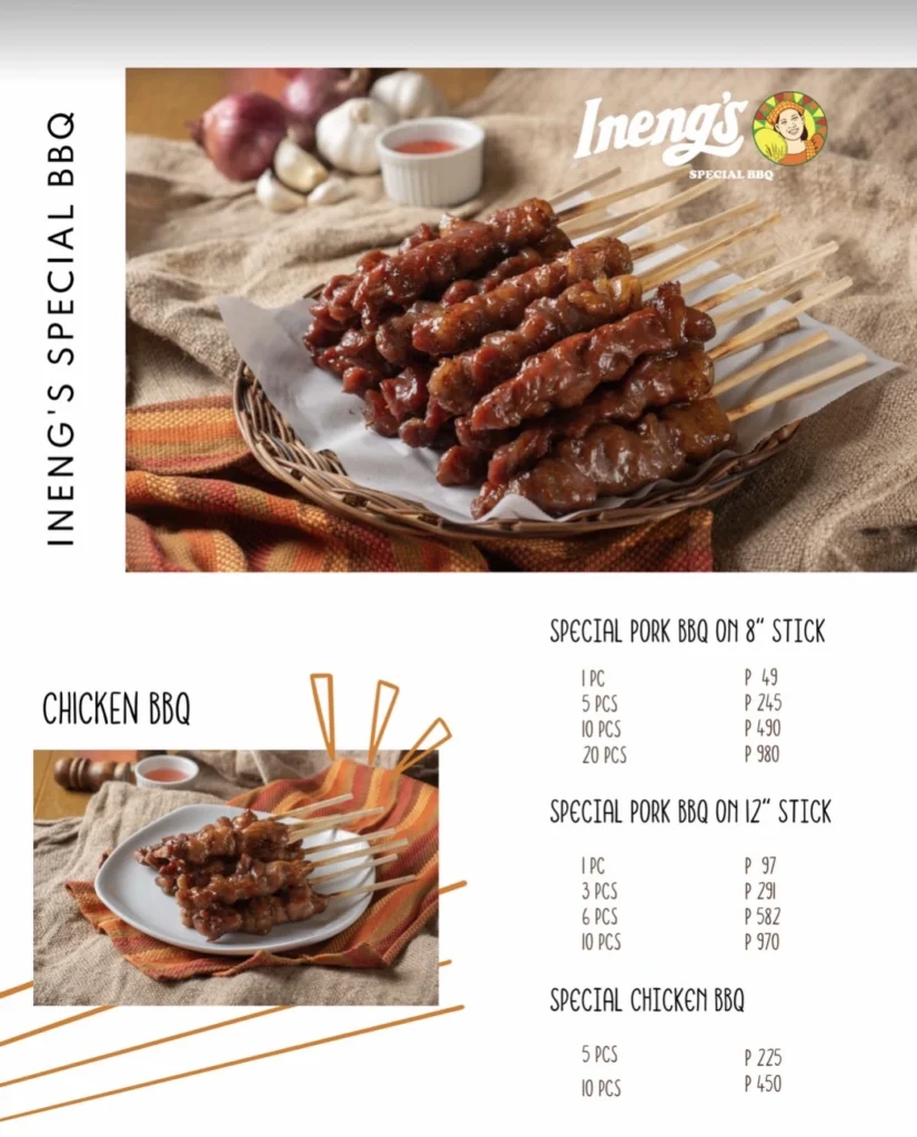 INENG’S BBQ MENU WITH PRICES
