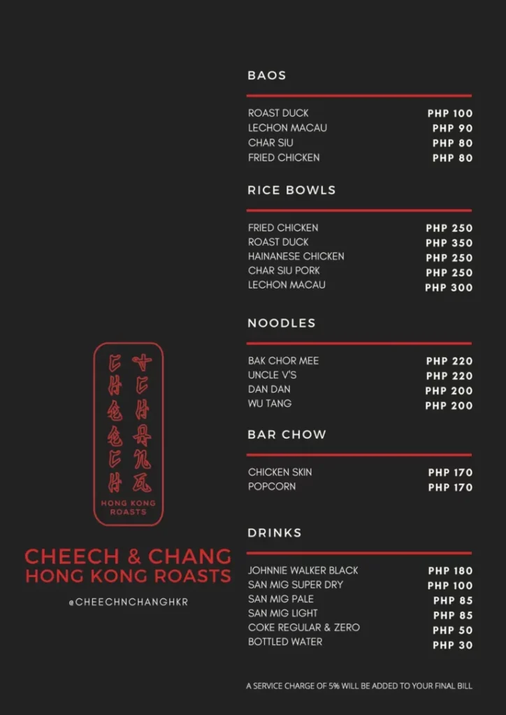 CHEECH & CHANG RICE BOWL TRAYS PRICES CHEECH & CHANG NOODLE MENU PRICES