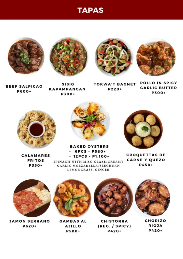 ILUSTRADO TAPAS PRICES