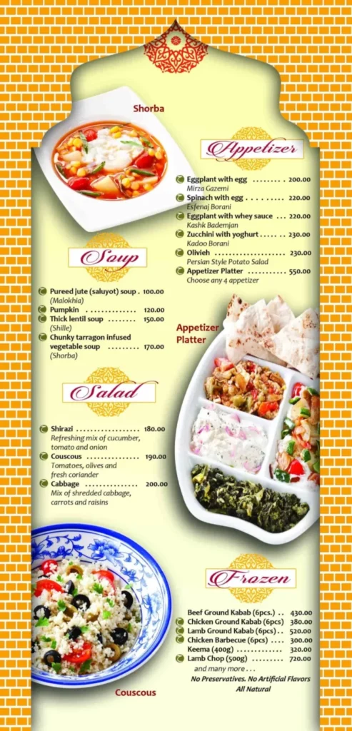 MISTER KABAB APPETIZERS PRICES MISTER KABAB SOUP MENU PRICES