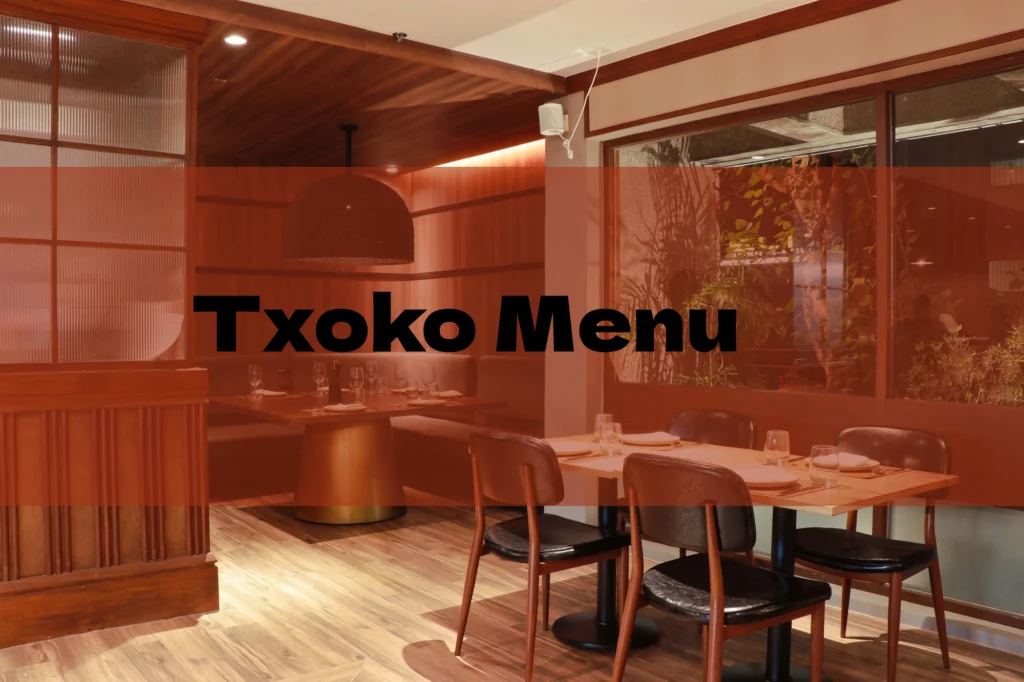 Txoko Menu With Updated Prices Philippines 